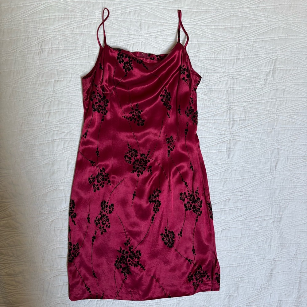 Vintage y2k red silky mini dress